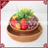 Round Shape Rattan Craft Fruit Proofing Basket for Supermarket Storage thumbnail-1