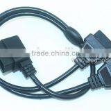 Cable Splitter Y, USB Right Angle Cable ,J1962M to 2 J1962F SAE Connector, RAY-Cable,1ft