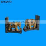 Hollow Decorative Elephant Animal Design Resin Book Ends thumbnail-1