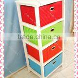 White Wood Storage Cabinet With 4 Drawers Made in China thumbnail-1