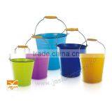 FB0001 Flower Galvanized Metal Bucket With Handle Pot Planter thumbnail-2