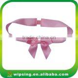 Fancy Pink Pre-tied Satin Ribbon Bow With Elastic Loop thumbnail-1