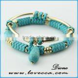 High Quality Fashion Bohemian Artificial Semi-precious Stones Turquoise Bracelet thumbnail-5