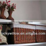 100% Willow and Wood Material Hand Made Cheap White Wicker Furniture With Wicker Basket Drawer thumbnail-4