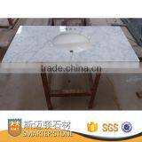 White Carrara Flat Vanity Tops With Oval Cutout