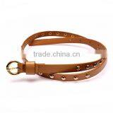 Wholesale Rivet Decorated Ring Buckle Girl Thin PU Waist Belt thumbnail-2