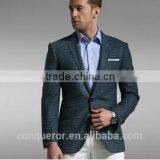 Hot-selling Suit Linen Blue Plaid Suit BSPS0578 thumbnail-1