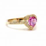 Latest Gold Plated Gemstone Heart Ring thumbnail-1