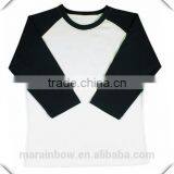 100% Cotton Plain Ladies Baseball Tee 3/4 Raglan Sleeve Baseball T Shirt Contrast 2 Tone Unisex Baseball T-Shirt Wholesale thumbnail-2