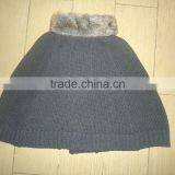 2016 Winter Fur Collar Cable Knitted Baby Sweater Ponchos thumbnail-4