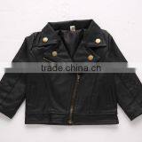 Zm40653b Children Girls Motorcycle pu Leather Jacket, Casual Kids Jacket Coat With Zipper thumbnail-5