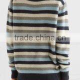 2017 New Design Mid-High Crew Necked Colorblocked Striped Girls Long Sweater thumbnail-3