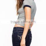 Fashion Women Summer Short Sleeve Tank Crop Tops Casual Vest Shirt Blouse For Wholesale 2017 thumbnail-2