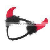 Cute Red Horn Sets Bow Tie 3Pcs Tail Party Ox Horn Fancy Dress Costume For Christmas Halloween/Carnivals Large/Small Size thumbnail-5