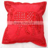Red Mirror work Handmade cushion covers