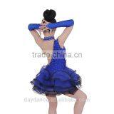 Girls Kids Ballroom Latin Competition Dress Fluffy Skirt Children Latin Dance Costumes thumbnail-3