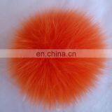 Top quality round fox fur pom pom with elastic for gilrs fashion