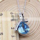 925 Silver Dream Water Droplet Austrian Crystal Pendant Necklace Silver Jewerly thumbnail-4