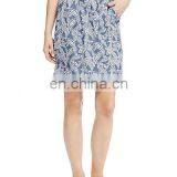 2015 Fashion Mature Women Abstract Print Denim Track Mini Skirt thumbnail-3