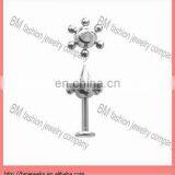 Stainless Steel Unique Flower Shaped Cheap Lip Ring Stainless Steel Piercing Jewelry