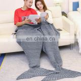 100% acrylic knitted soft mermaid tail blanket