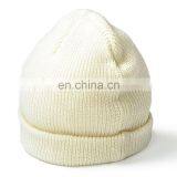 Custom Brand Logo Womens White Knitted Beanie Hat for Women thumbnail-6