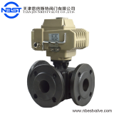 Three Way Dn65 Motorized Cast Steel Flange Ball Valve thumbnail-2