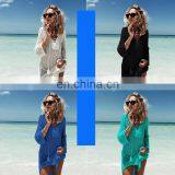 Saida De Praia Summer Beach Wear Dress Tunic Pareos For Women 2019 Skirt Knitting Hollow Bandage Longa Kaftan Beach Cover Up thumbnail-2