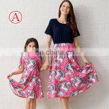 Unicorn Mommy and Me Clothes Summer Floral Printed Mother Daughter Dresses Toddler Kids Baby Girls Sundresses Vestidos thumbnail-2