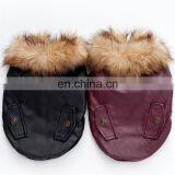 Waterproof Winter Fur Leather Coat Jacket Black Brown Leather Dog Clothes thumbnail-2