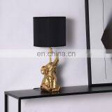 New -arrival Nordic Style Modern Golden Elephant Shape Design Deck Light Home Decor Bedside Resin Table Lamps thumbnail-5
