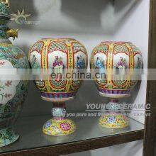 Chinese Antique Qing Dynasty Heavy Famille Rose Porcelain Vase for Luxury Collection