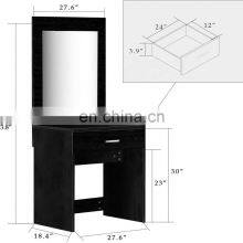 Black Modern Makeup Dresser Dressing Table With Around Mirror LED thumbnail-3