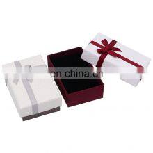 Factory Wholesale Custom Bowknot White Color Ring Necklace Box Jewelry Gift Box thumbnail-4