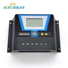 BSC6048 PWM 50A 60A Solar Panel Charge Controller 12V 24V 36V 48V Auto With USB