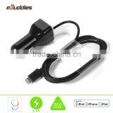 Built-in With MFi Charging Cable Car Charger for IPhone 6 6s 5 for Samsung