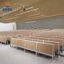 JS Group School and Classroom Lecture Hall Chair With Desk Metal and Wood Frame