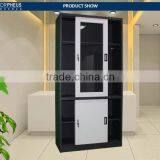 China Classic File Cabinet Black Body And White Door Filing Cupboard/sliding Door Steel Cabinet WIith Key Lock thumbnail-2