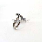 Red Stone Ring Designs for Men Steel Snake Shaped Rings thumbnail-3