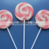 pink round flat lollipop