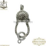 Pave Diamond 925 Silver Jewelry Clasp Finding, Diamond Pave Hook Lock Finding, Handmade Lock Clasp, Jewelry Pave Finding