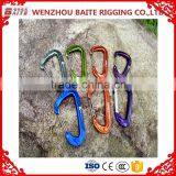 Outdoor D Shaped Carabiner Bit Aluminum Snap Hook, Mini Embossed Hammock Aluminum Spring Hook,Colorful Aluminum Hook thumbnail-1