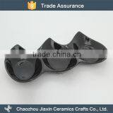 Wholesale Restaurant Tableware Black Divided Porcelain Snack Dish thumbnail-1