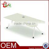 2015 Modern Elegant White Leather Grain Office Product New Design Meeting Table M20-01-24
