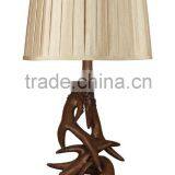 Polyresin Antler Table Lamp With Pleated Shade thumbnail-1
