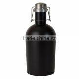 Black Painted Stainless Steel Beer Growler 64 oz ,2L Beer Bottle thumbnail-1
