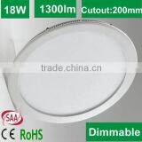 SAA CE ROHS Extreme Energy Saving ultra thin roundLED Panel Light 18W 225*13mm