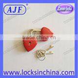 Promotional small red heart pad lock and heart shape keys