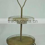 Vintage 2 Tiered Metal Serving Tray