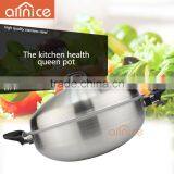 Allnice Health High Efficiency Nonstick Cookware Metal Stainless Steel Frying Pan With Sanding Body Double Bakelite Handle